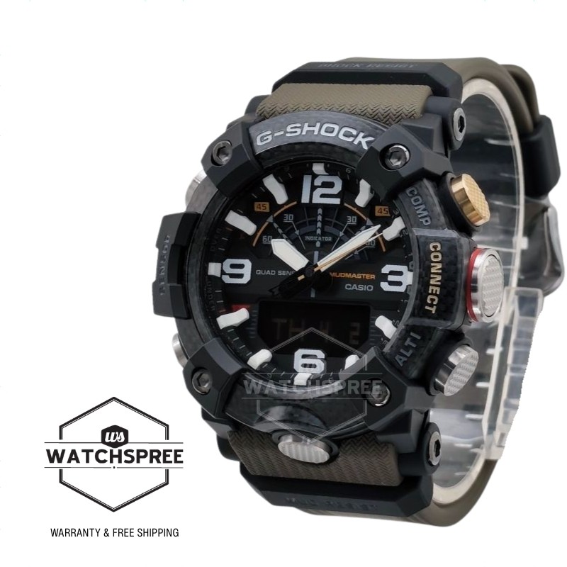 Casio G-Shock Mudmaster Bluetooth® Bio-Based Green Resin Band Watch GG-B100X-1A3