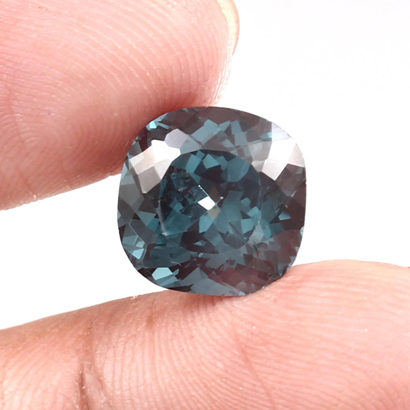AAA 11.50 MM Natural Flawless Blue Green Tourmaline Cushion Loose Gemstone Cut