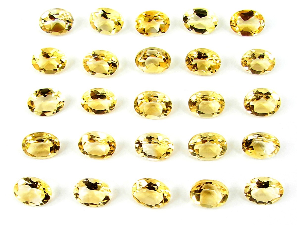 30.85 Ct Natural Citrine 6X8 mm Loose Gemstone Cabochon 25 Pcs Stone Lot – 32617