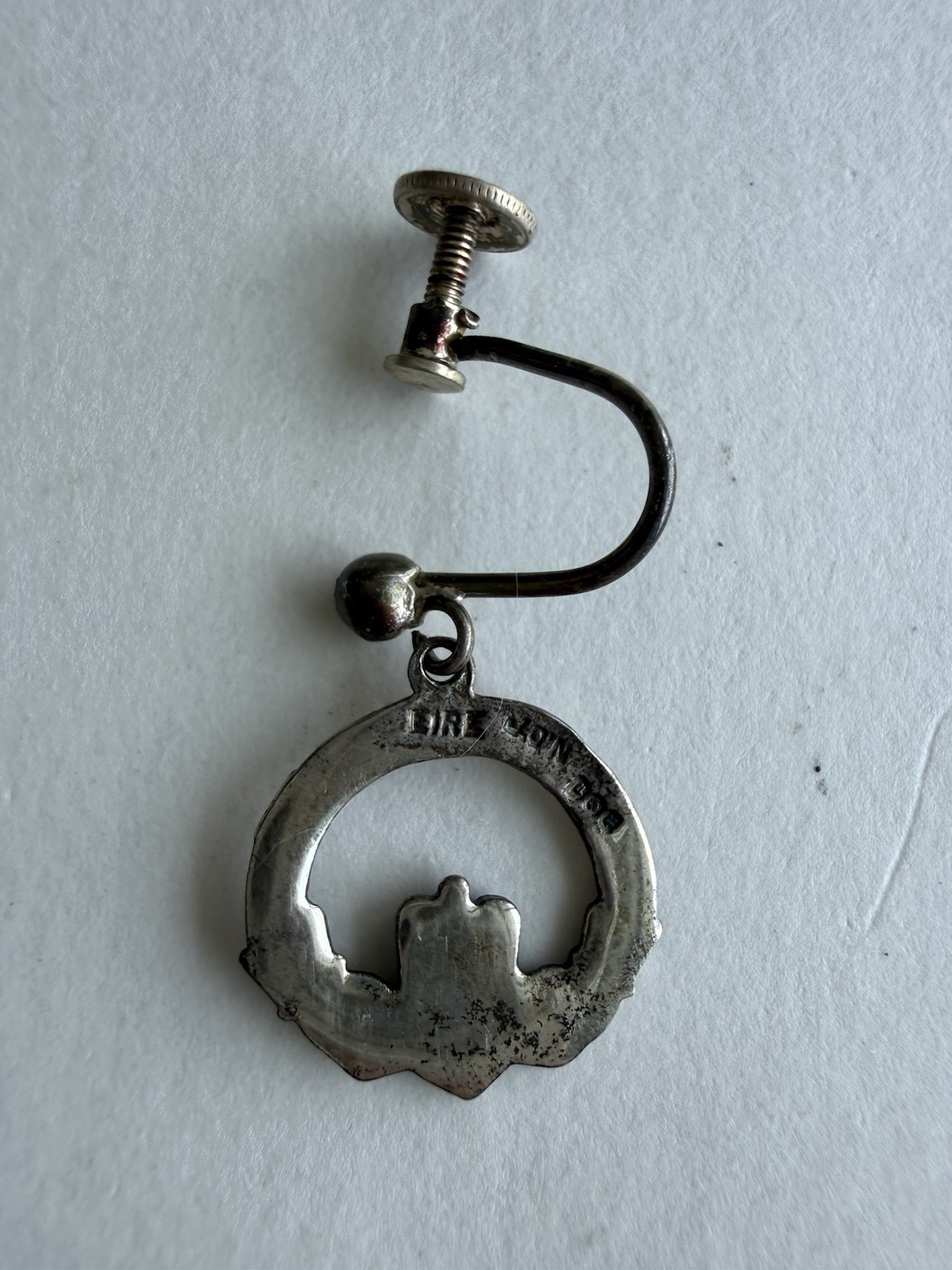 Vintage J.O’N Eire Irish Claddagh 925 Silver Screw Back Earrings Celtic Ireland