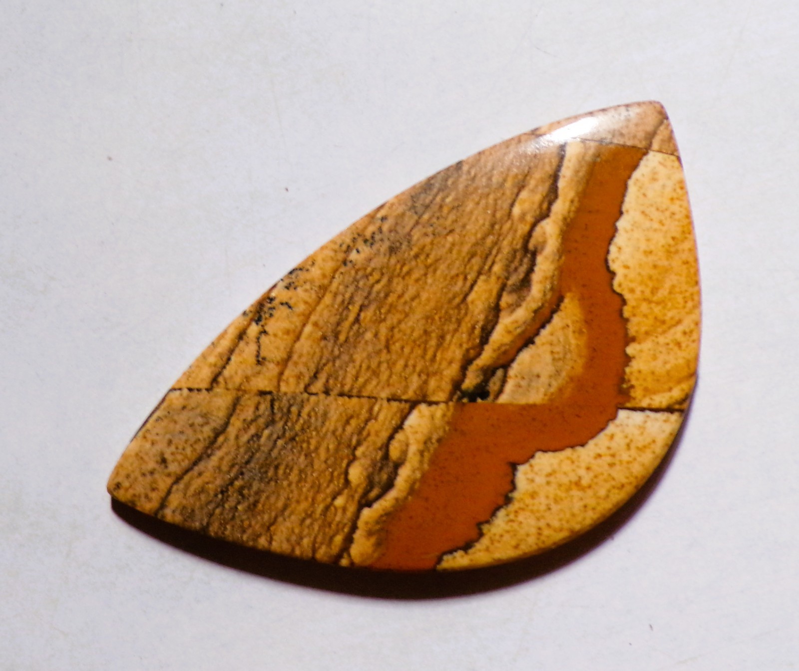 54.60 Cts Natural Picture Jasper Cabochon Loose Gemstone 53.4X30.6X4MM