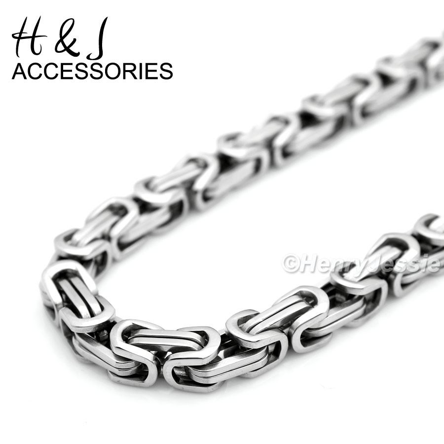24″MEN Stainless Steel 6mm Silver Box Link Chain Anchor JESUS Cross Pendant*P58