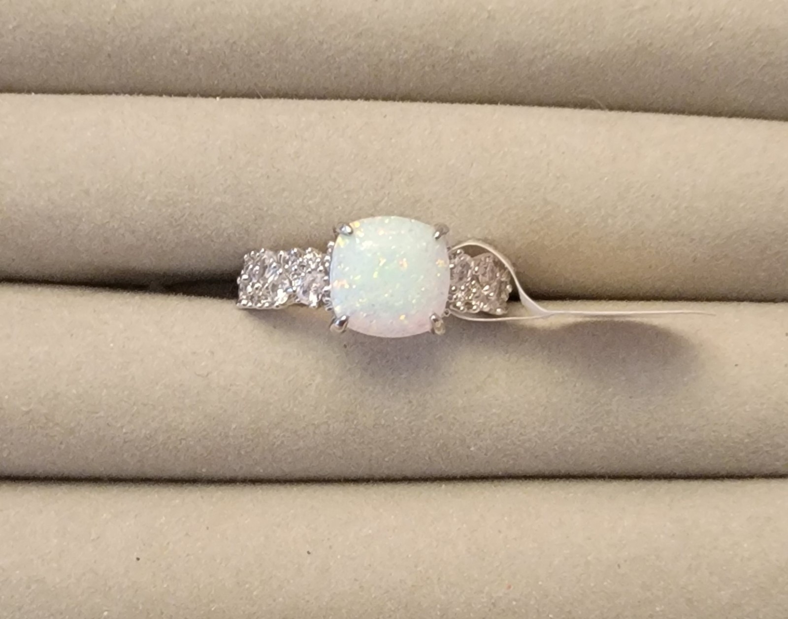 Jewel Bomb Party Ring Size 7 Shimmering Bliss OG Opal With Rodium Plating