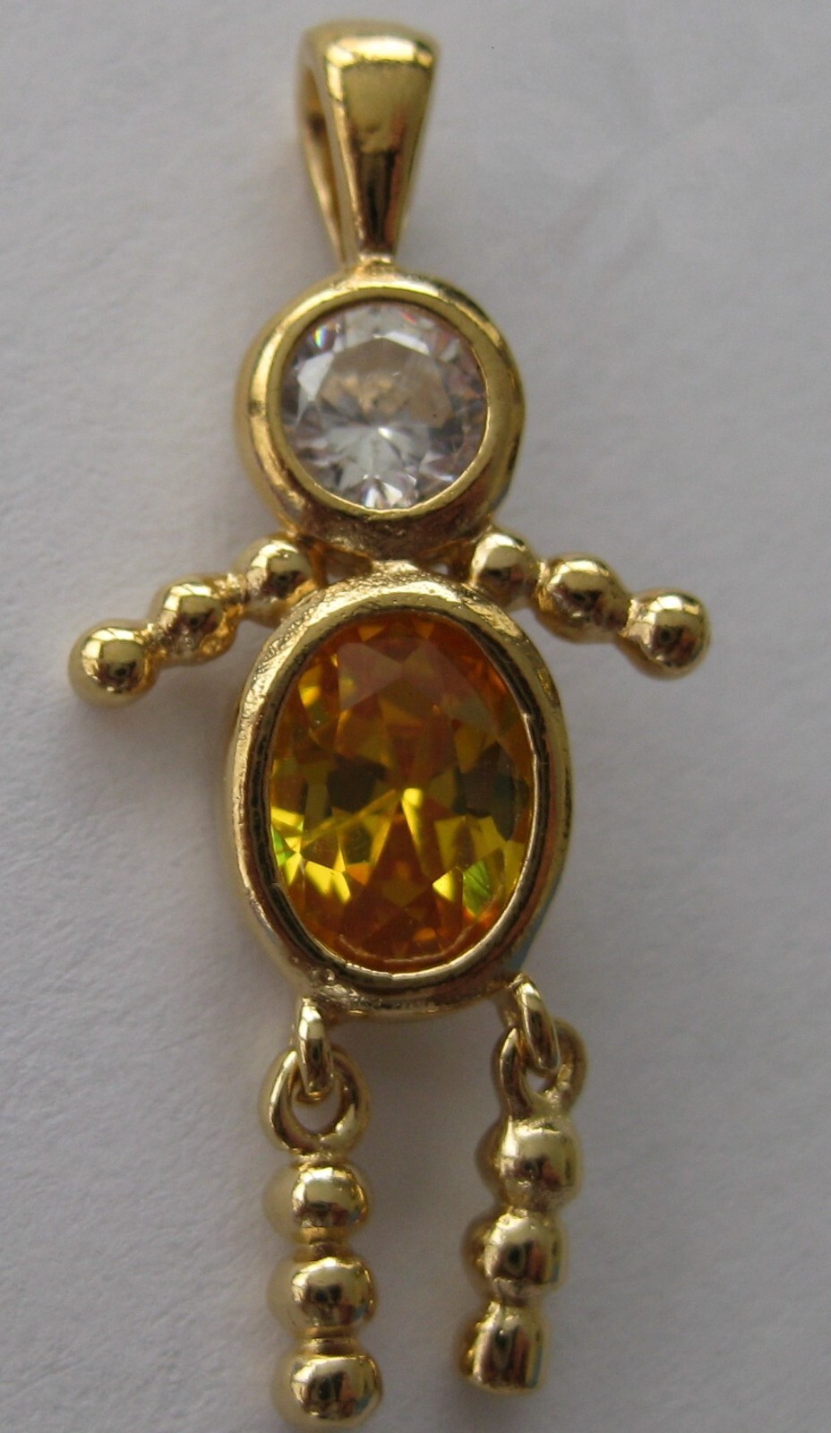NOVEMBER 24k GOLD FILLED BOY BIRTHSTONE BRAT /KID / BABY CHARM