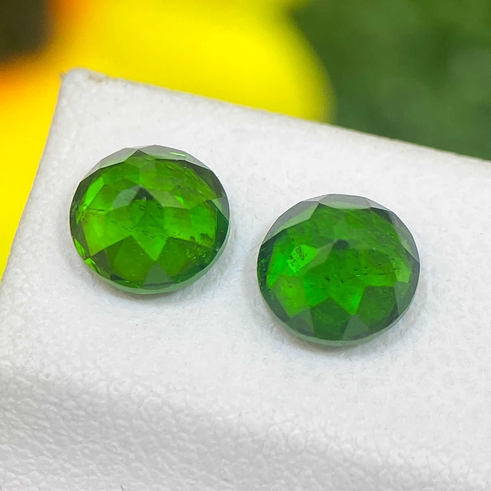 2.15ct Chrome Diopside Pair Green Natural Round Cut Mozambique Gem For Earrings