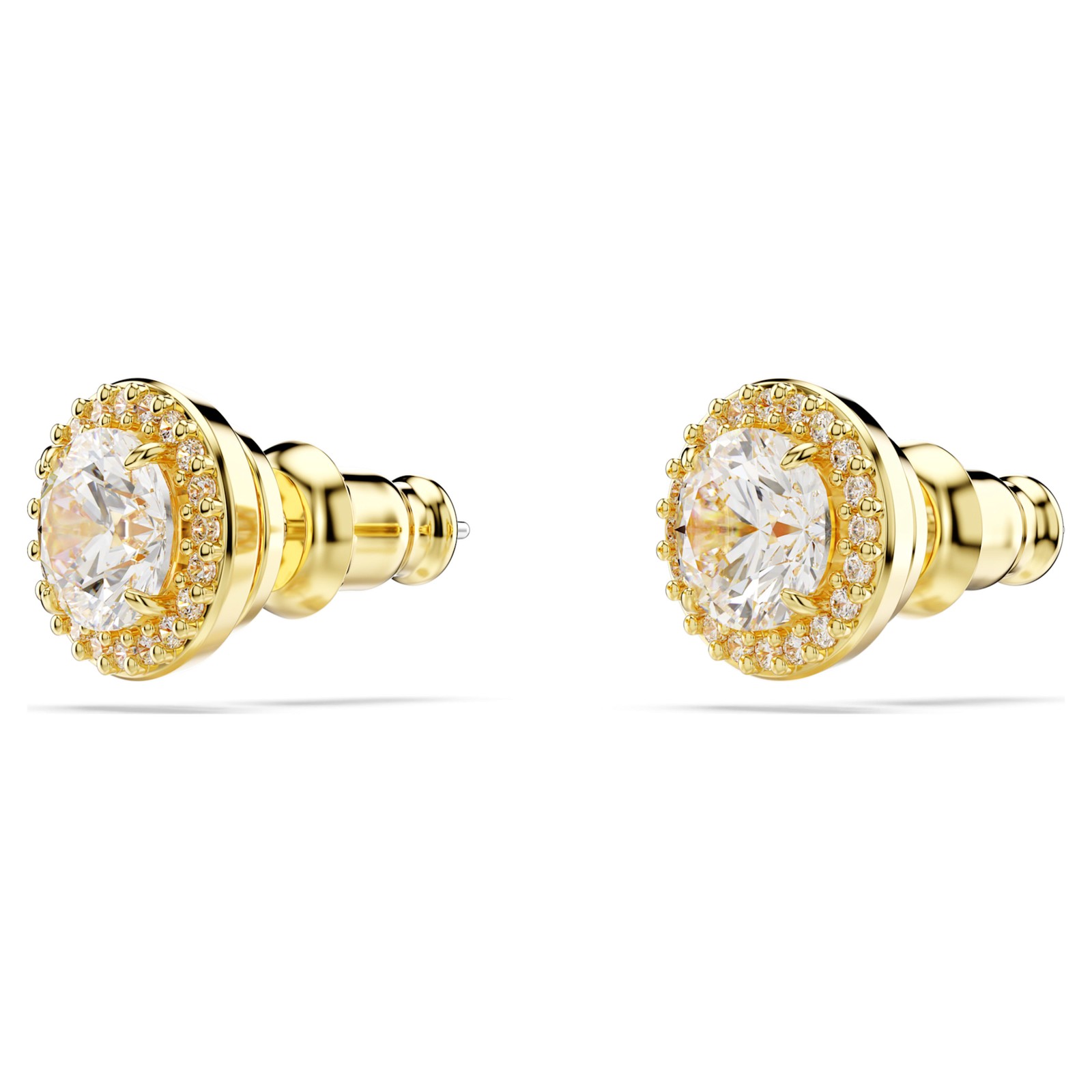 Swarovski Una Angelic Stud Earrings, Round Cut, Gold-Tone Plated 5686637