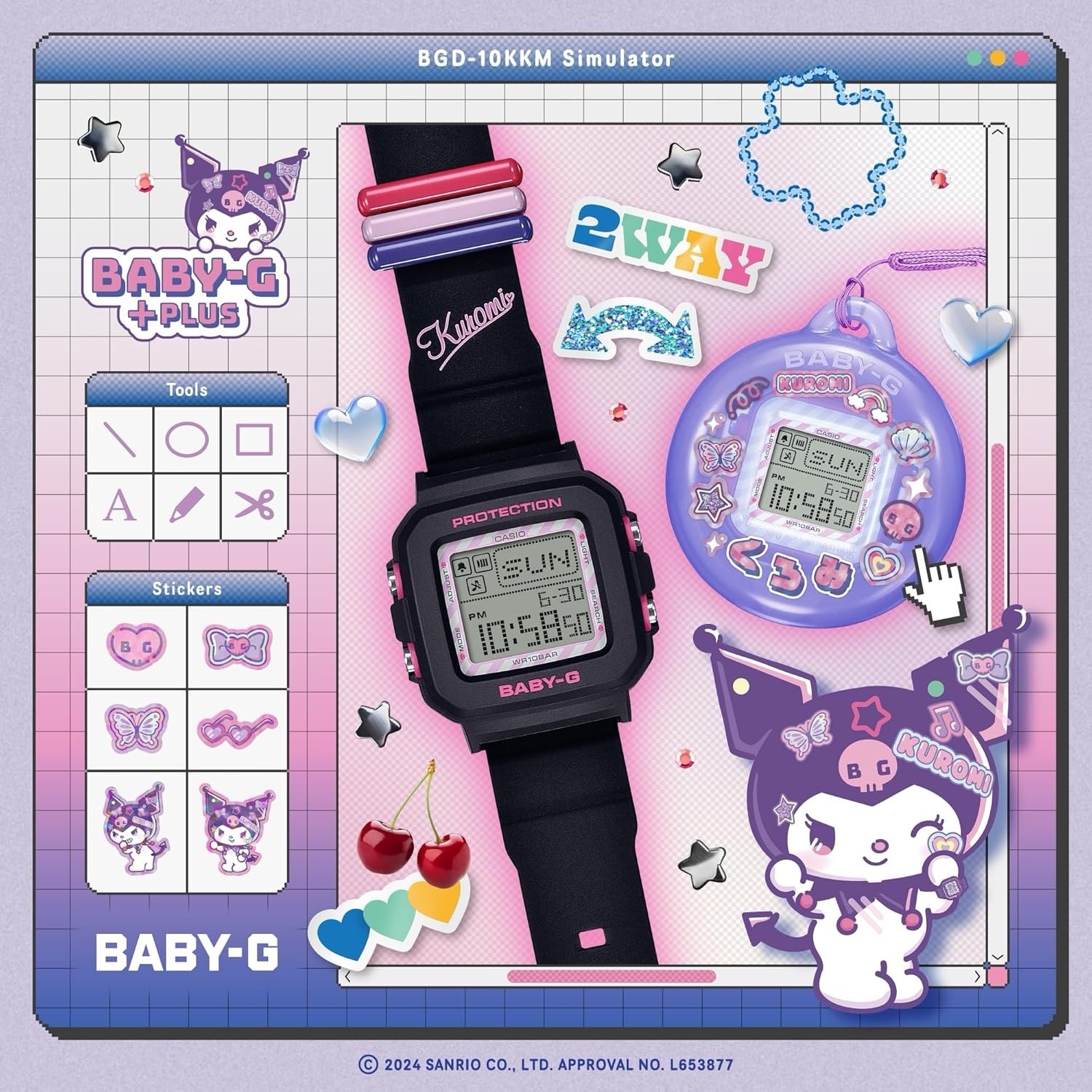 CASIO BABY-G＋PLUS BGD-10KKM-1JR Kuromi Collaboration Women Watch New Japan