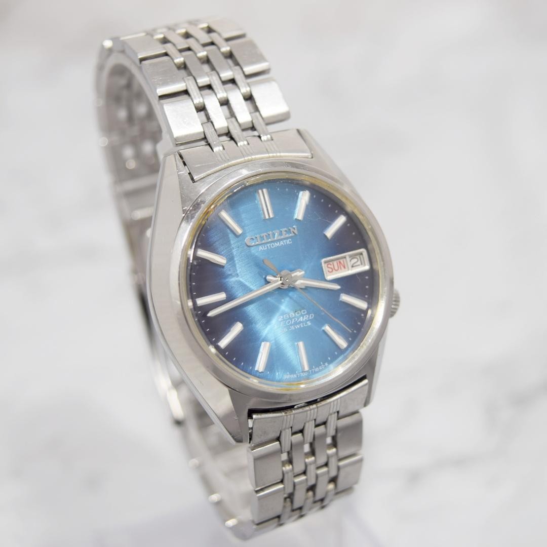 Citizen Leopard 1974 Blue Dial 35.6mm 19cm Day Date Hi-Beat Automatic Mens