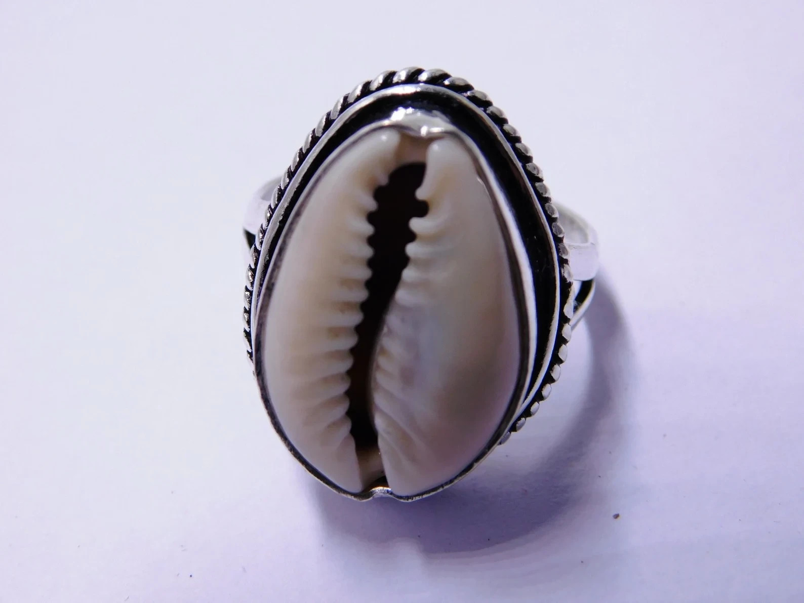 925 Sterling Silver, Solid Silver, Unisex, Shell Cowrie Ring