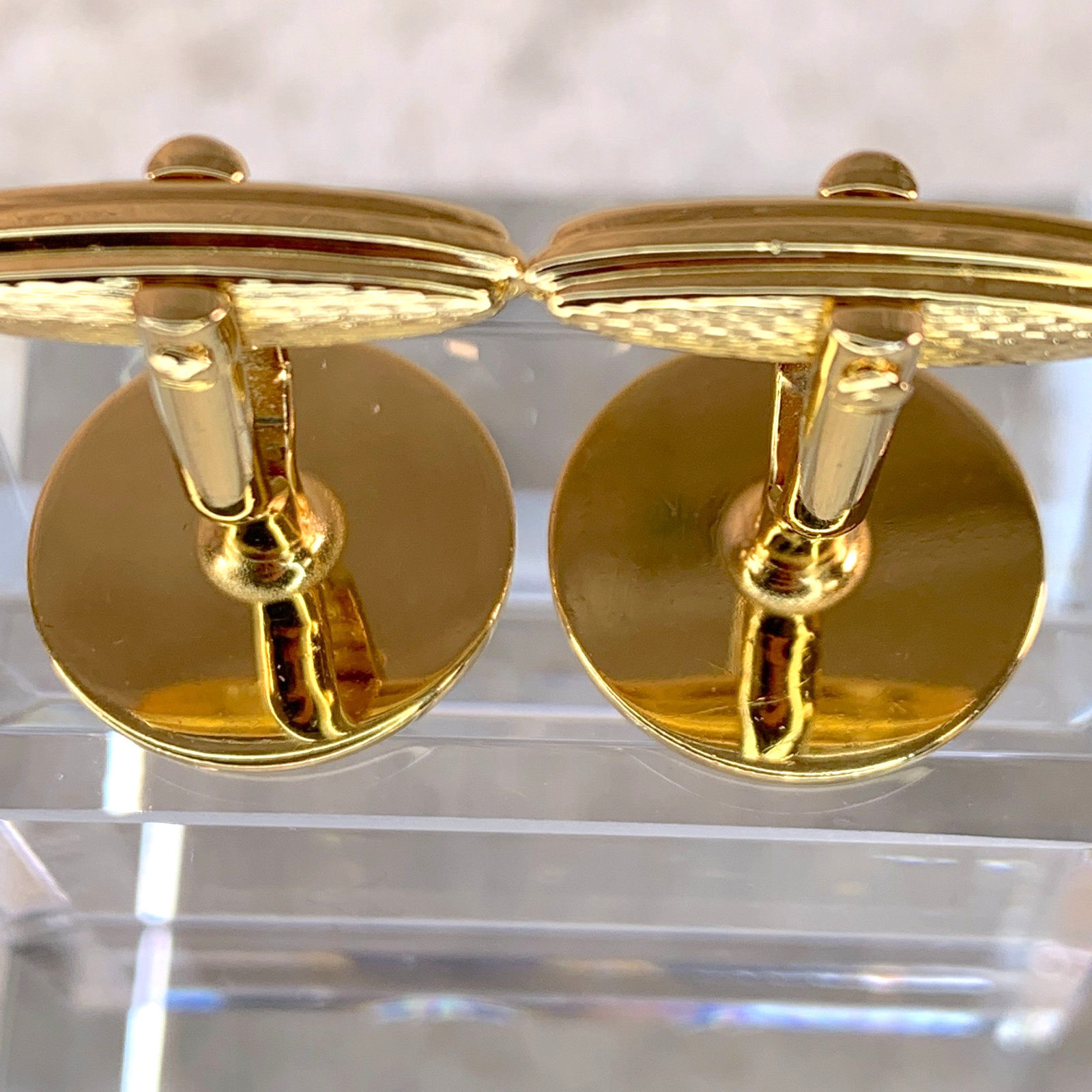 Vintage Dunhill Cufflinks Blue Lapis Lazuli Gold Finish