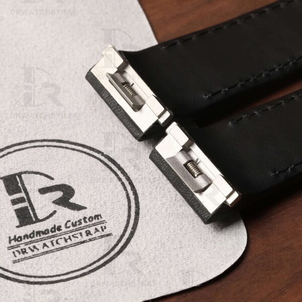 Custom quickswitch calfskin leather strap for Cartier Roadster with grooves
