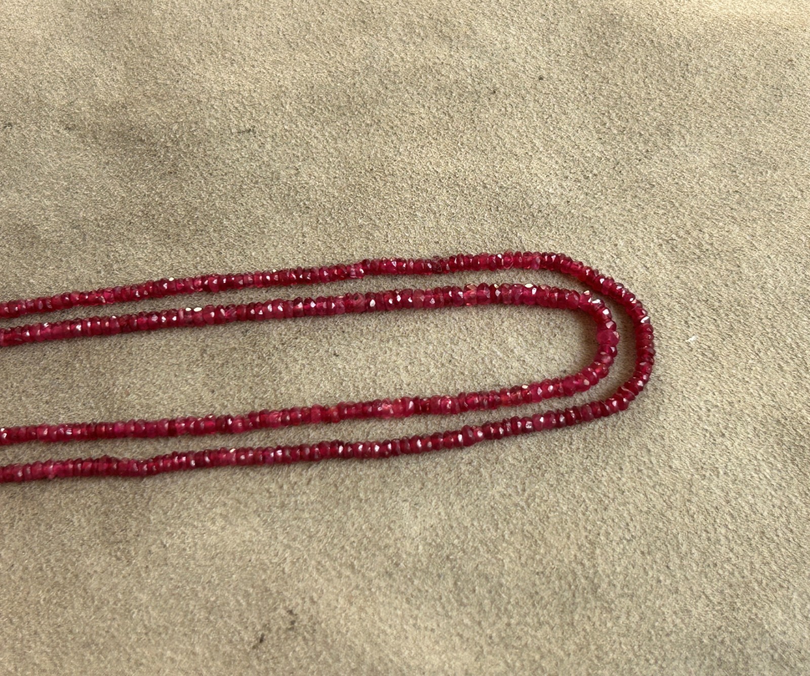2.50 – 3 mm Natural Ruby loose Beads faceted 16″ strands Deep red bead rondelles