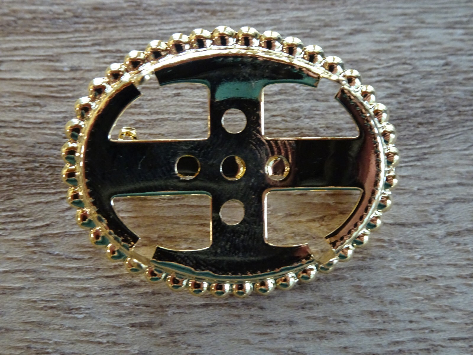 Beaded Horizontal Hamilton Bright Gold Plated Brooch 22x30mm (pkg 12) 0495
