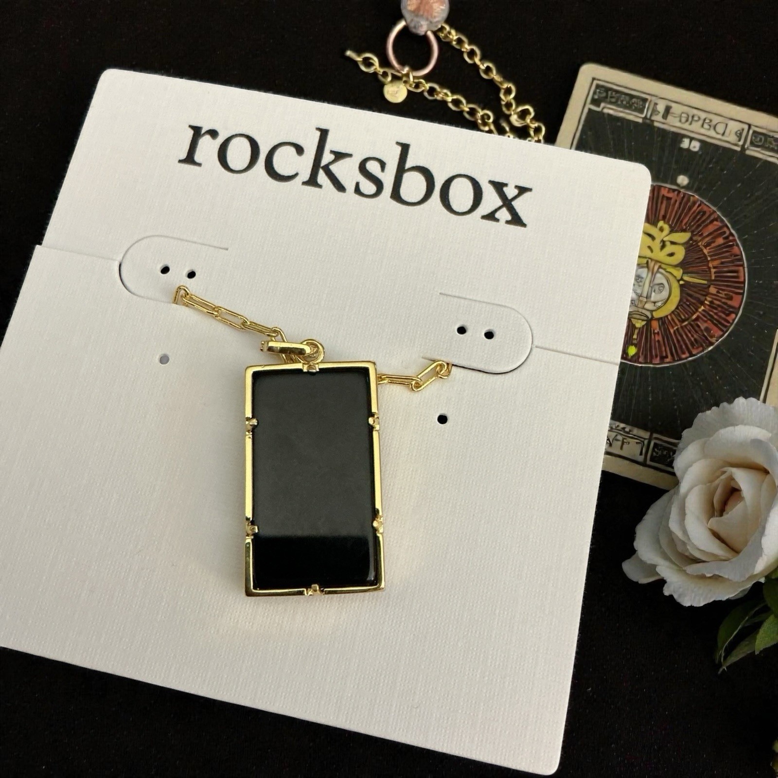 Rocksbox Tarot Card Necklace “The Star” Gold Tone Pendant Astrology zodiac ￼NWT