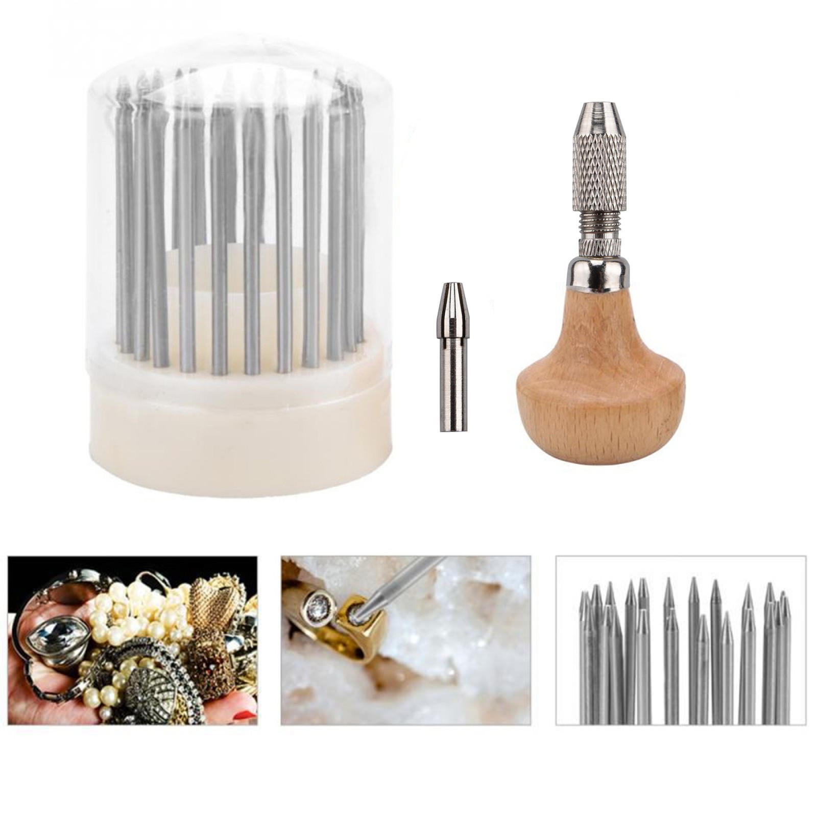23pc Beading Tools Set Graver Beader For Diamond Stone Setting Graver Jewelry