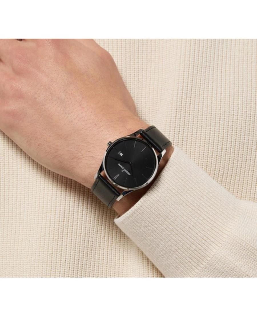 JACQUES LEMANS Men Analog Quartz Casual Watch Classic Dress Black Dial Waterproo