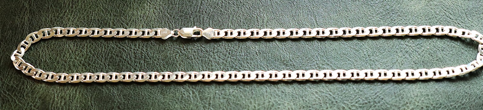 24 inch 925 MENS STERLING SILVER 43.8g 7mm ANCHOR CHAIN Necklace