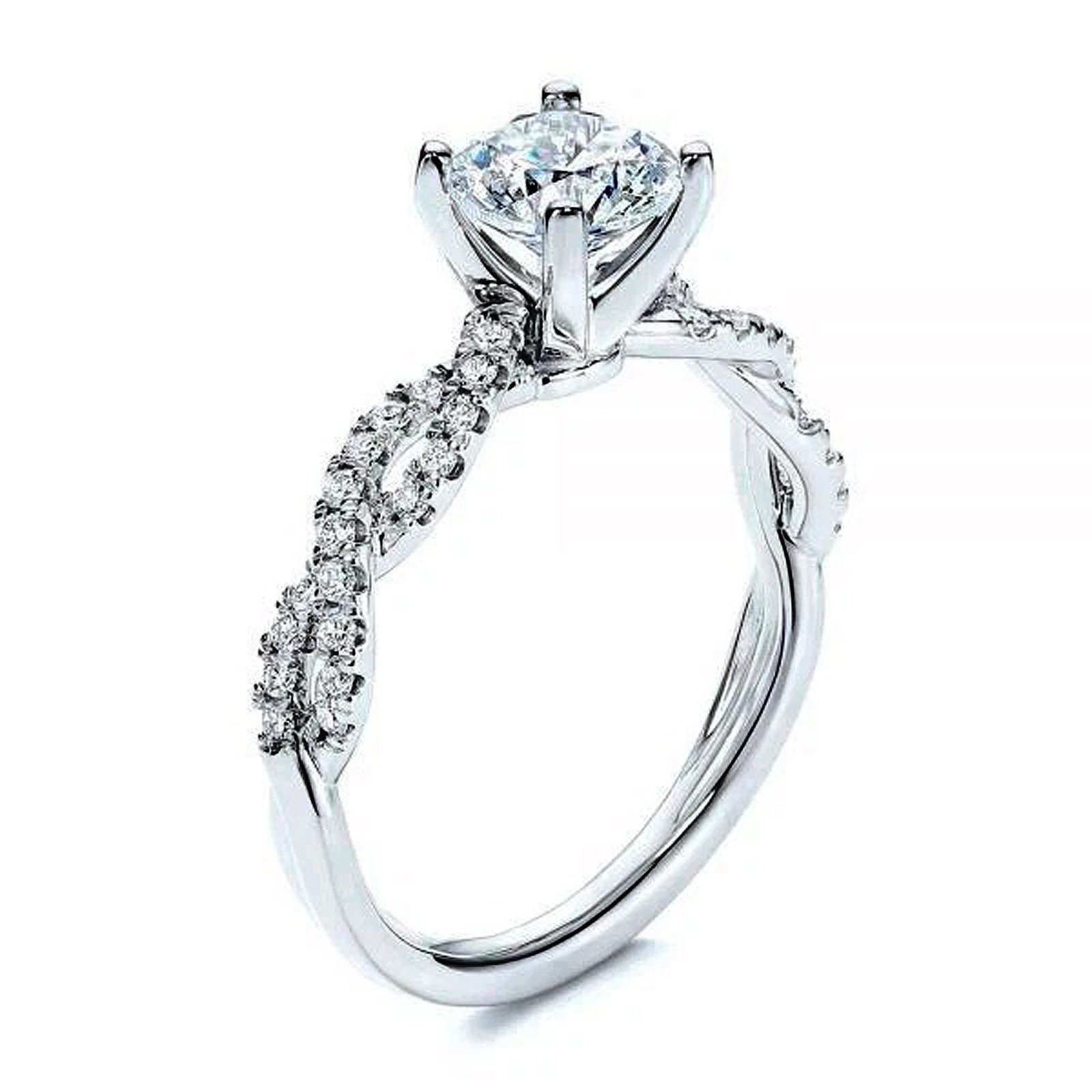 6.50 Cts. Round Shape Certified White Diamond Ring In 925 Silver – Tariff Free