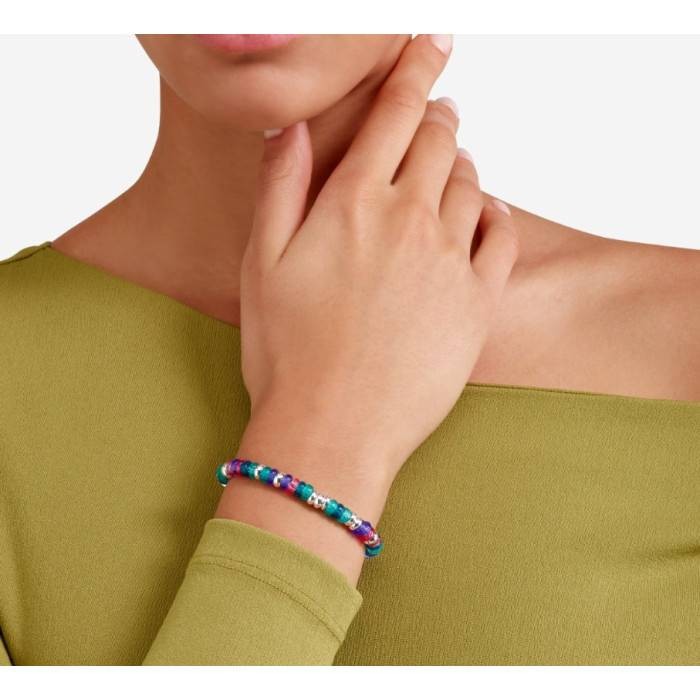 Dodo Washers Bracelet DBC5004_ROUND_VI0AG Silver Multicolor Plastic Bracelets