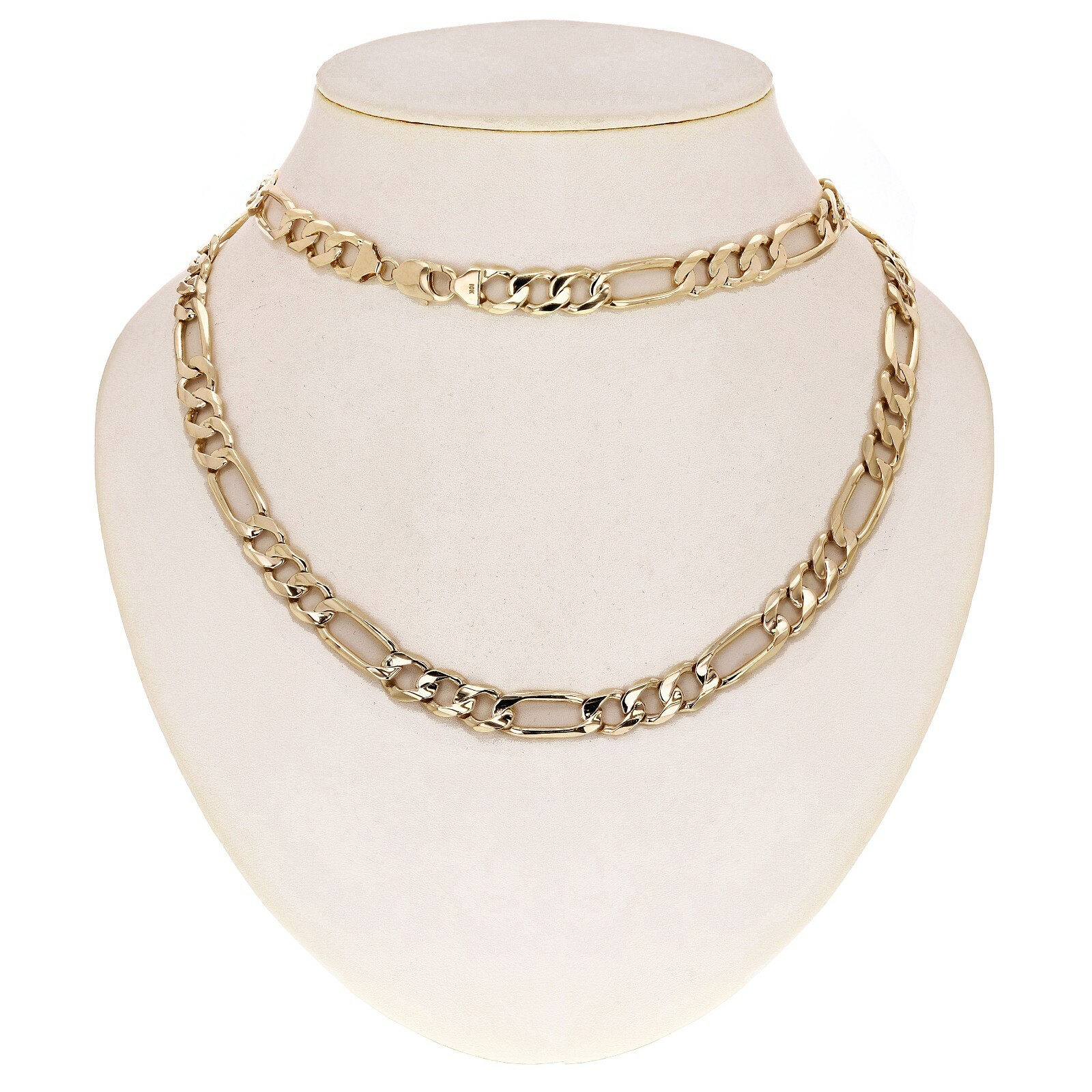 Men’s 10k Yellow Gold Solid Figaro Chain Necklace 20″ 9.7mm 51.6 grams