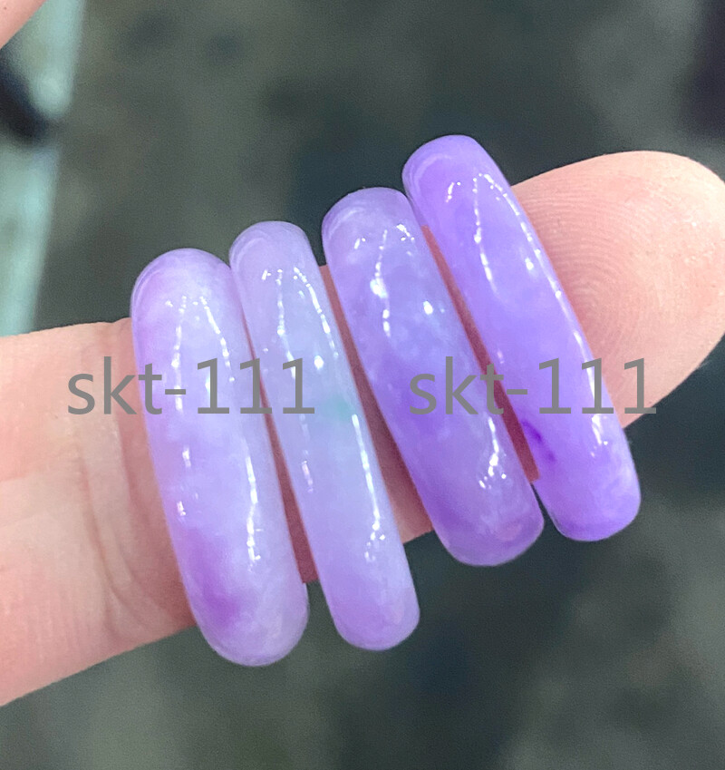 Natural Lavender A jade Jadeite 17-21mm Finger Circle Rings Women healing