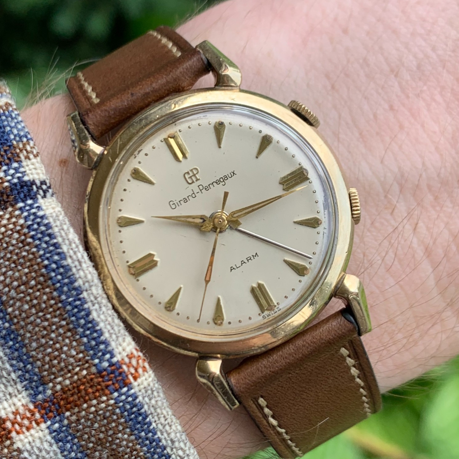 Girard-Perregaux Ref. B1915 Alarm Teardrop Lugs 10K Gold Filled Wristwatch