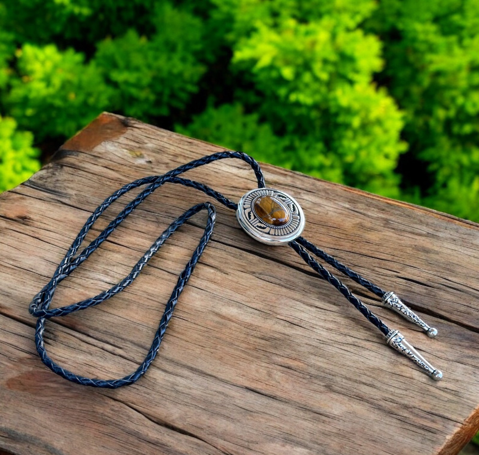 Bolo Tie Mens Wedding Necklace Leather Rope Western Cowboy Style