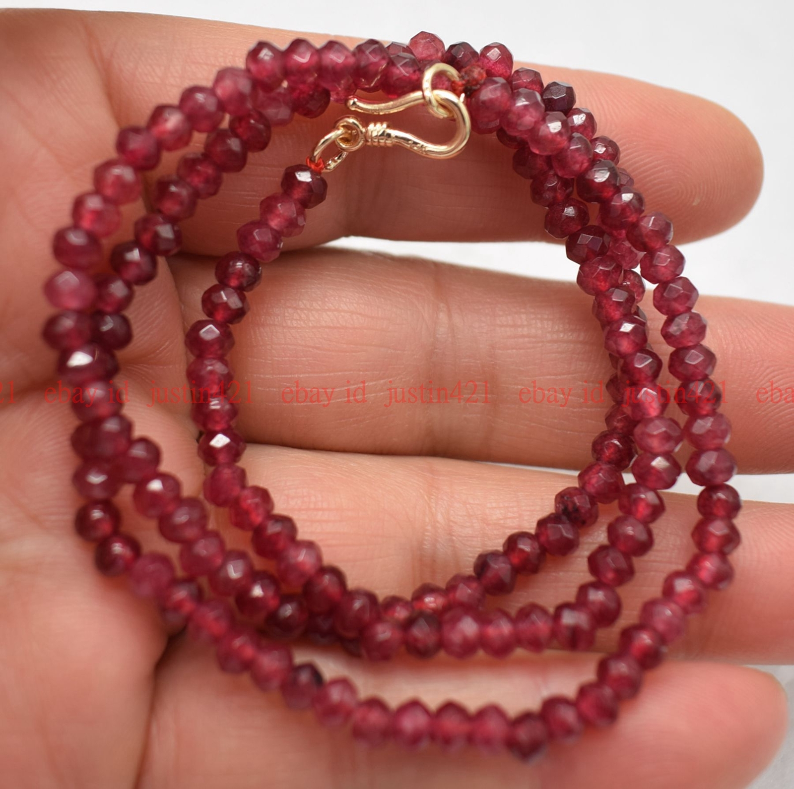Fashion 2x4mm Multicolor Gemstone Rondelle Gemstone Necklace 16-26″ 14K Clasp