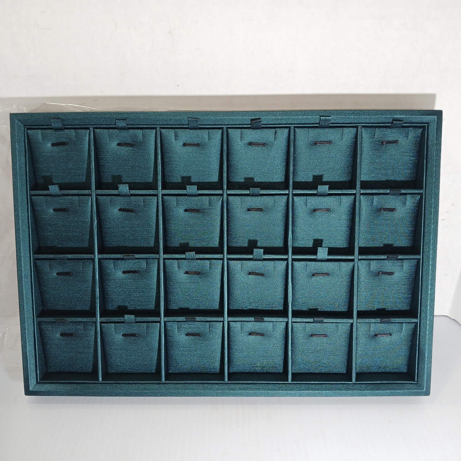 Teal Vinyl 24 Grid Jewelry Insert Tray Necklace Pendant Display Tray Jewelers’