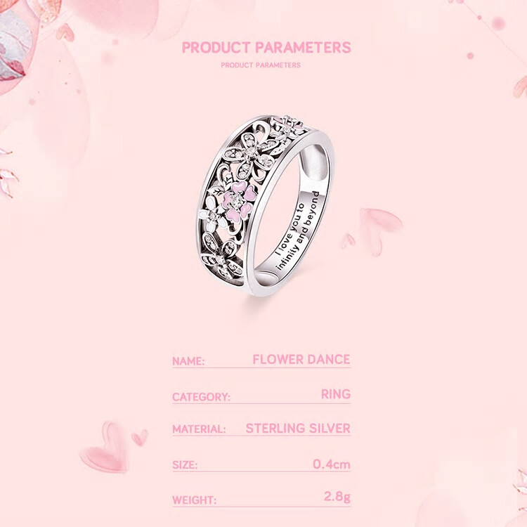 NEW & CLASSY 925 Genuine Sterling Silver Flower Ring, Size 6, 7, 8 with Zircon