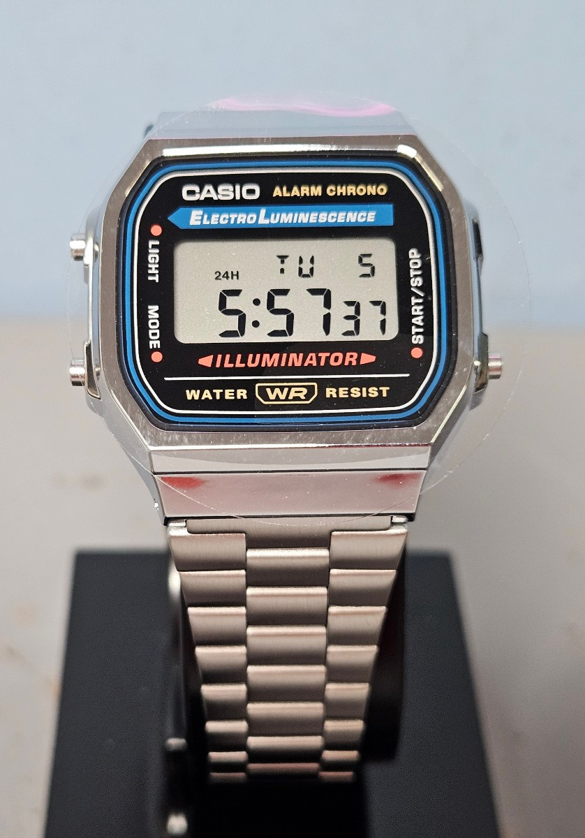 Casio A168WA-1 Vintage Digital Silver Stainless Steel Watch Illuminator New!