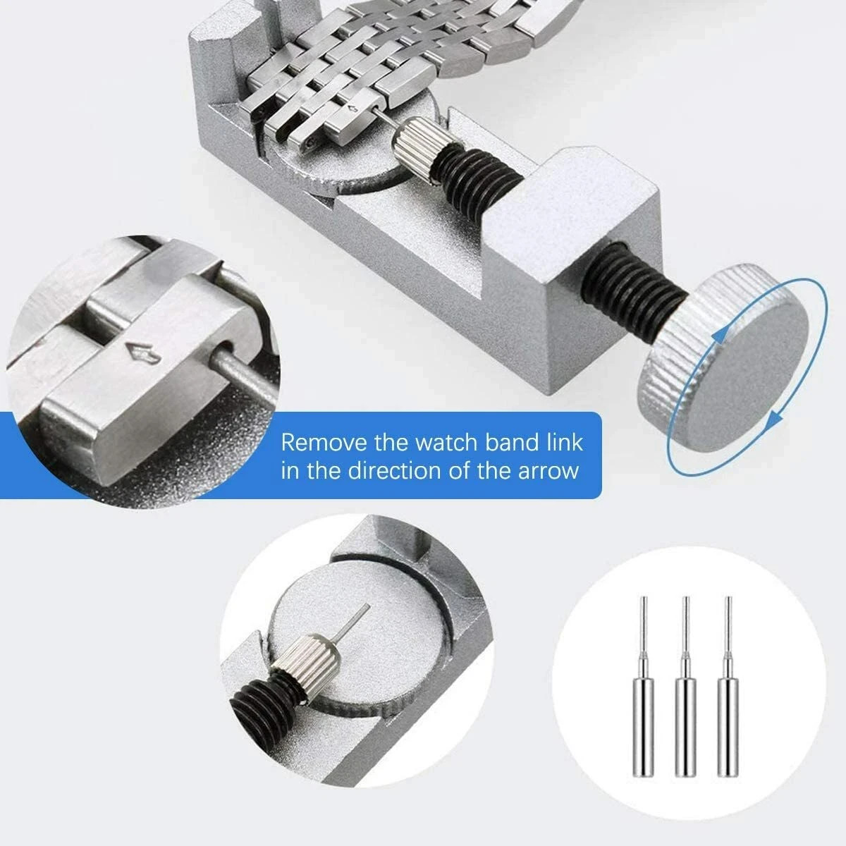 360Pcs Watch Pins Spring Bars Band Strap Link Remover Set Repair Kit Stainless