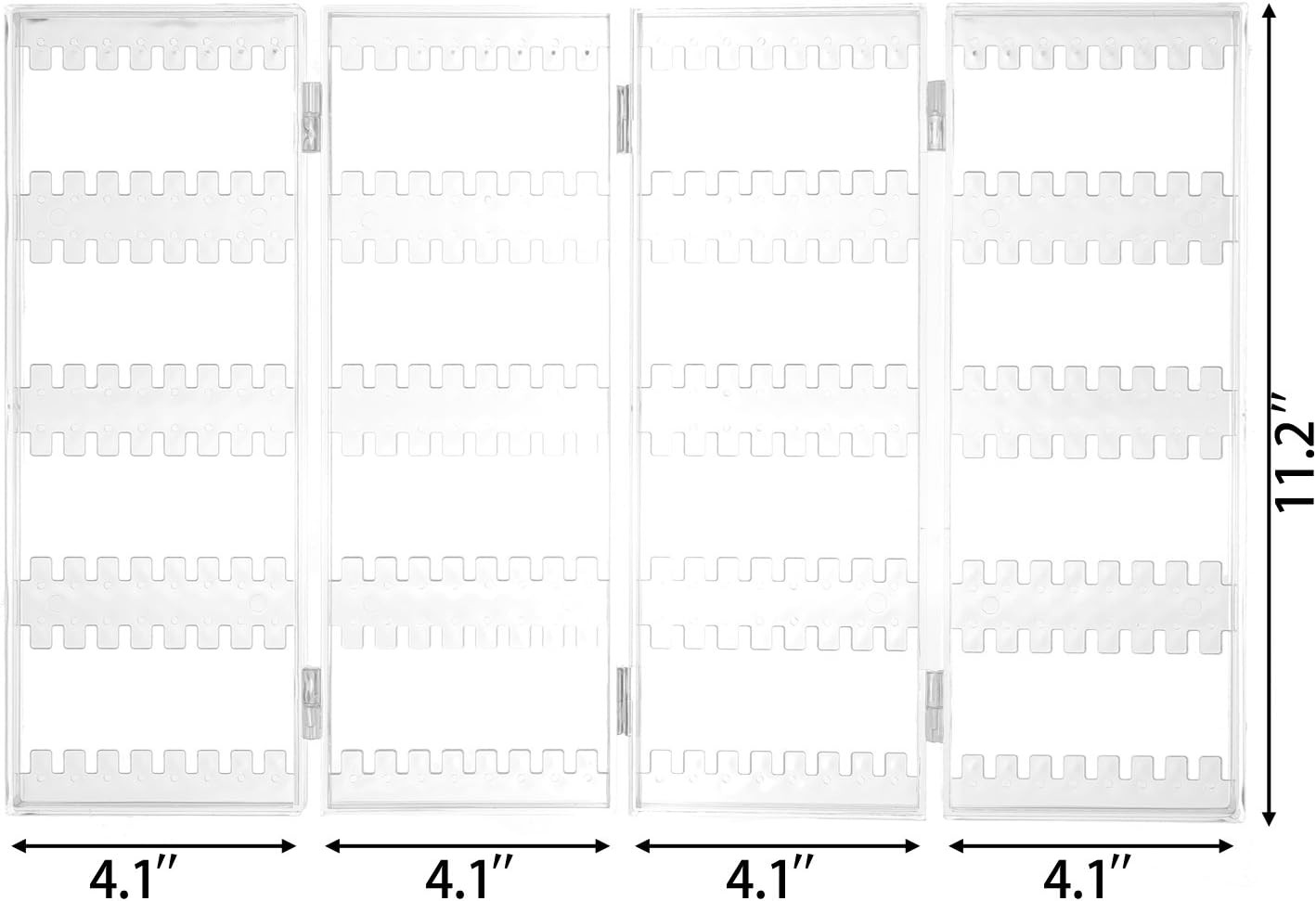 Acrylic Earring Holder Organizer, 256 Holes, 5 Tiers, Foldable Necklace Display,