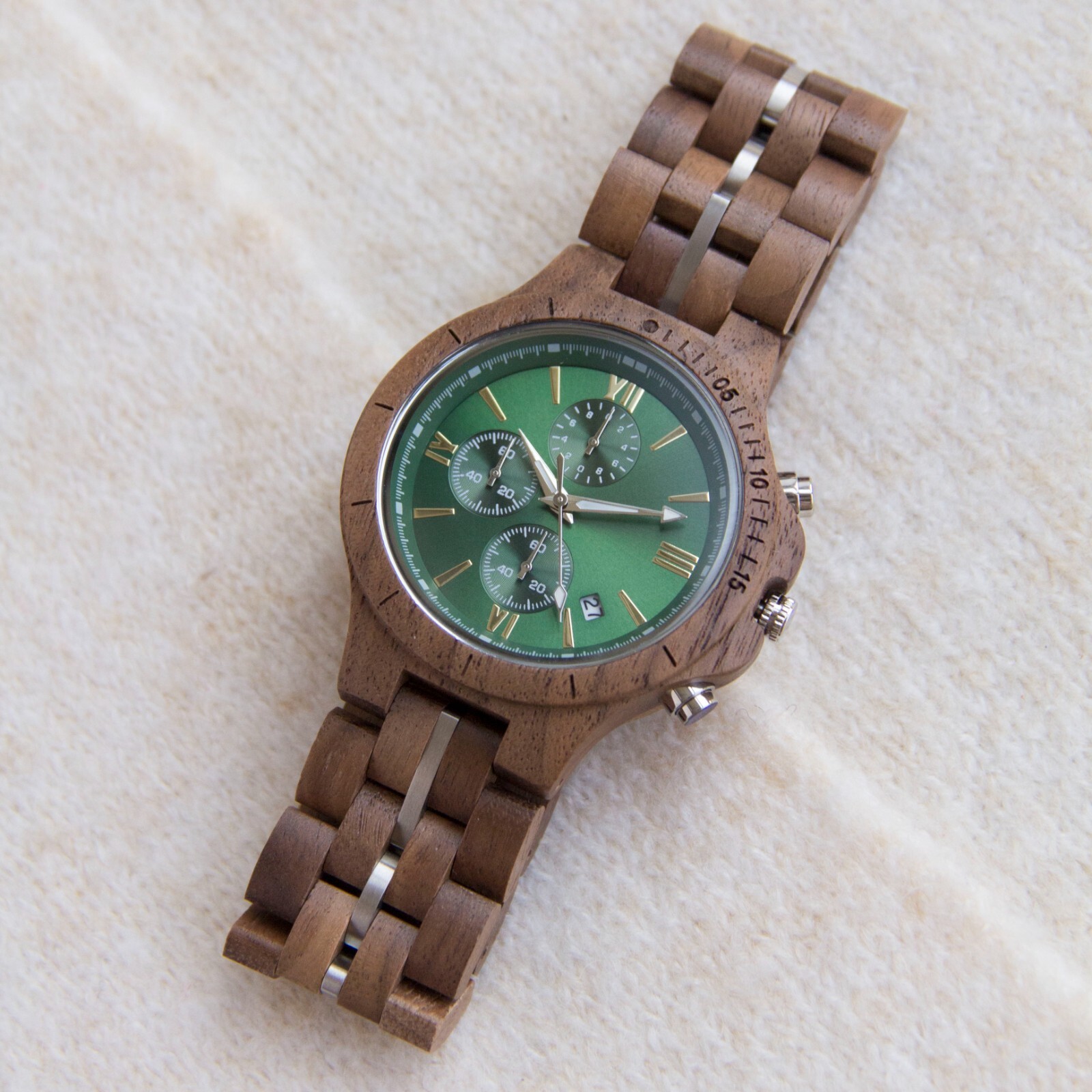 Men’s Wood Watch Handmade Chronograph Wooden Watch Gift to Men