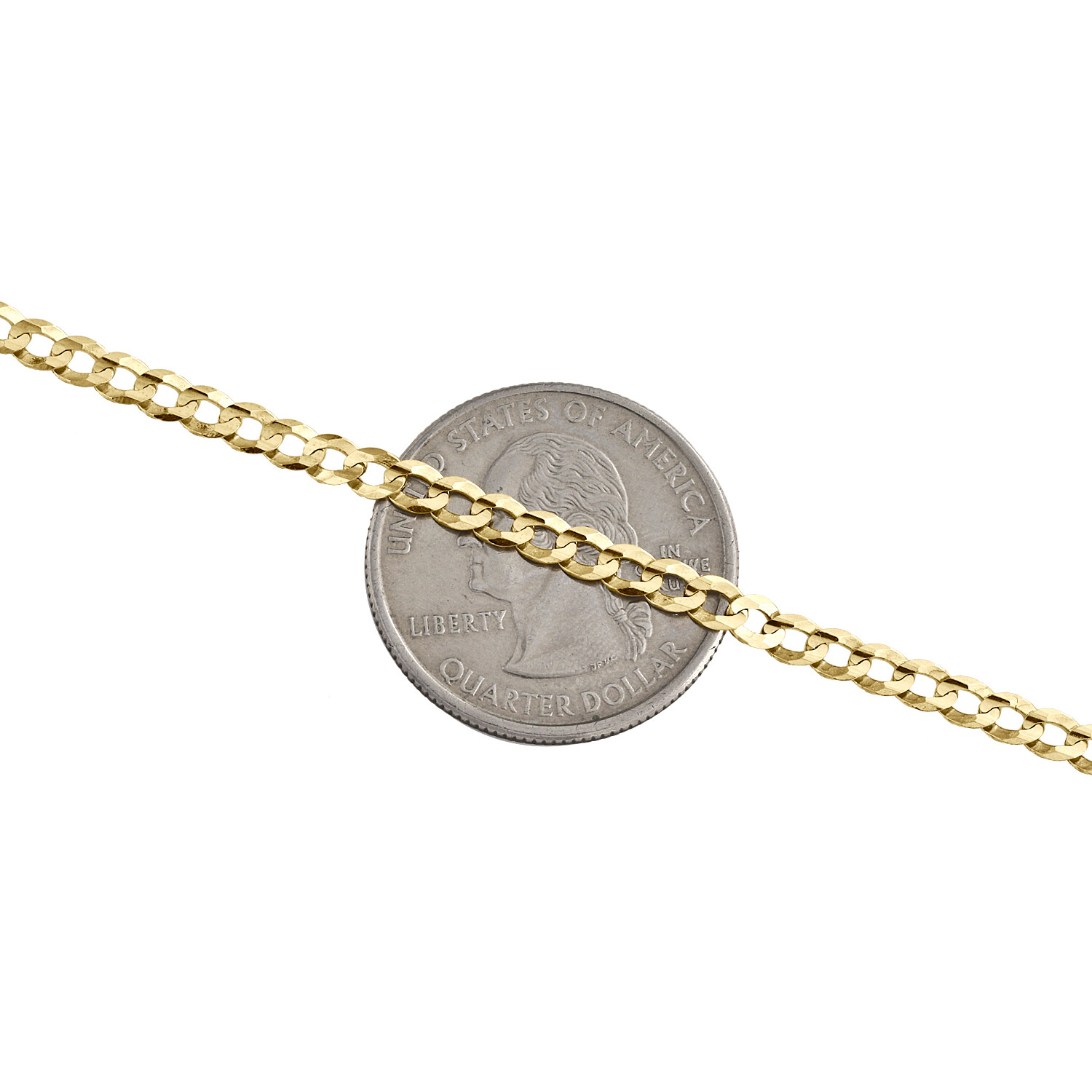 14K Yellow Gold 3.50mm Solid Plain Curb Cuban Chain Link Necklace 16 – 30 Inches