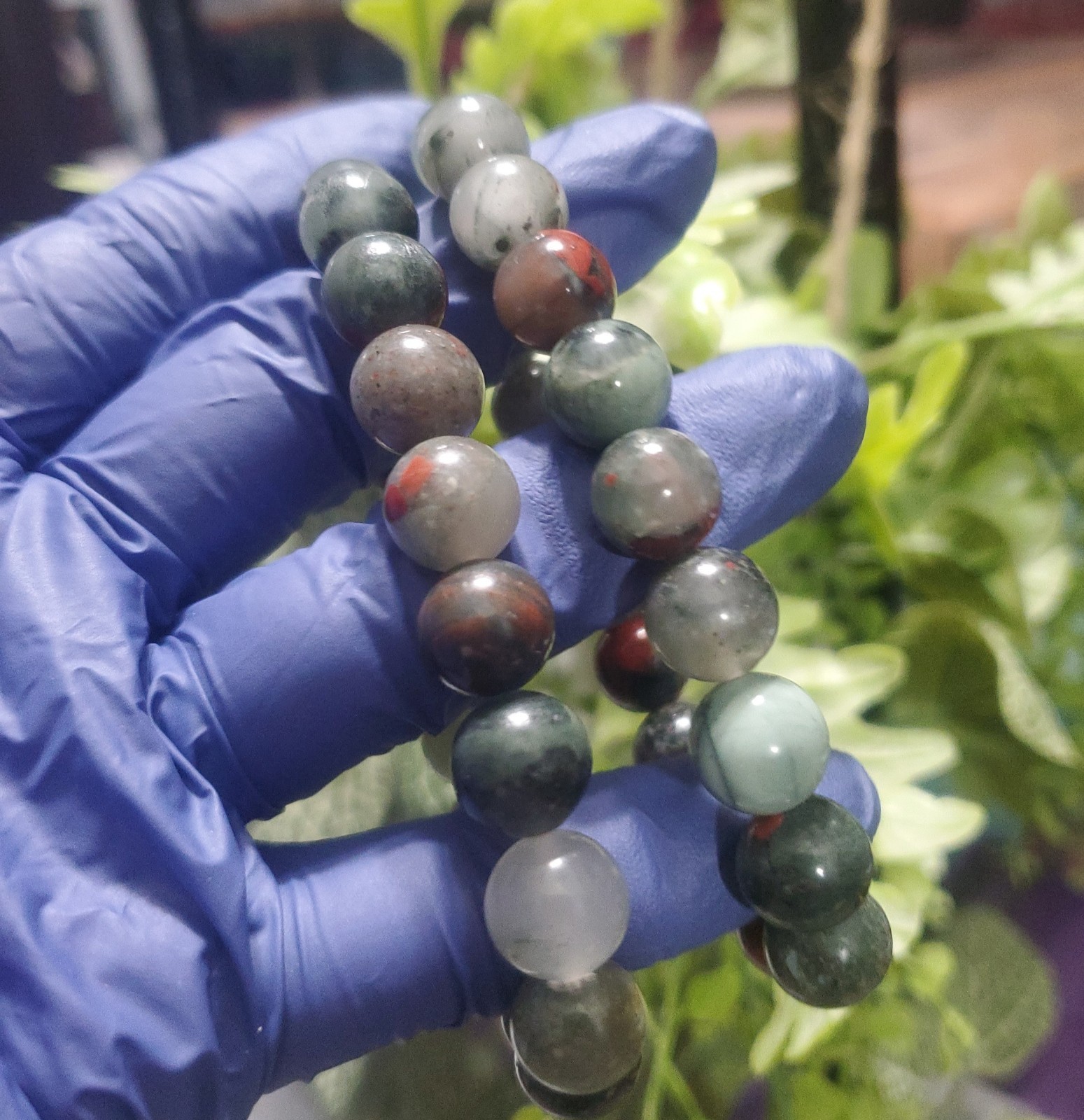 African‎ blood stone 10.8mm Bead bracelet 7″ Wrist Size