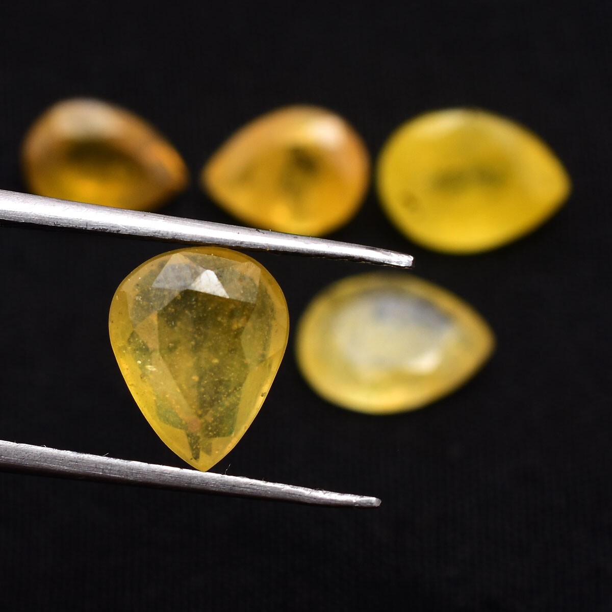 5 Pcs Natural Yellow Sapphire 7.90mm-8.96mm Ring Size Beautiful Loose Gemstones