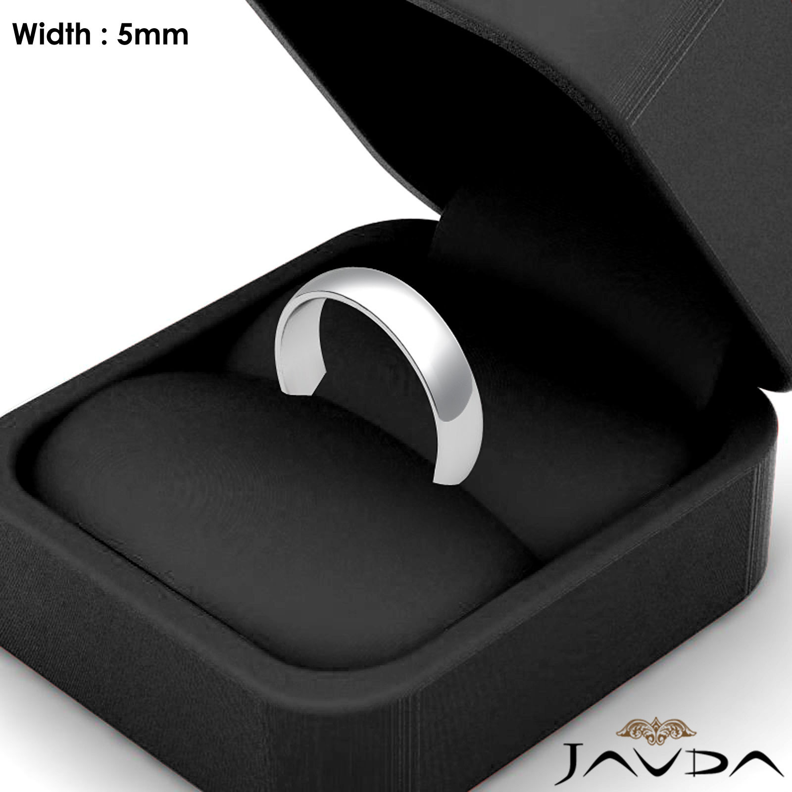 5mm Platinum 950 Ring Dome Plain Polish Women Wedding Band 6.3gram Size 4 – 4.75