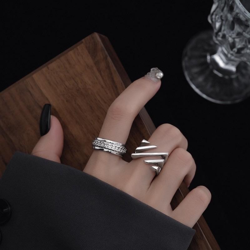 925 Sterling Silver Geometric Ring for Women Irregular Handmade Statement Gift