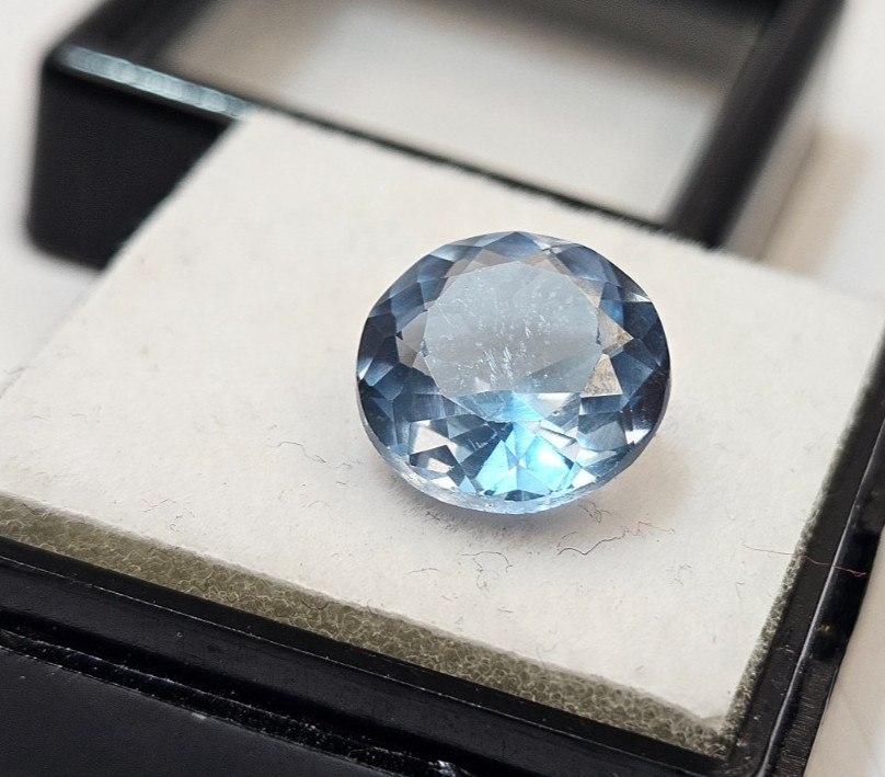 Blue Round Cut Aquamarine 5 Ct Loose Gemstone For Ring Making