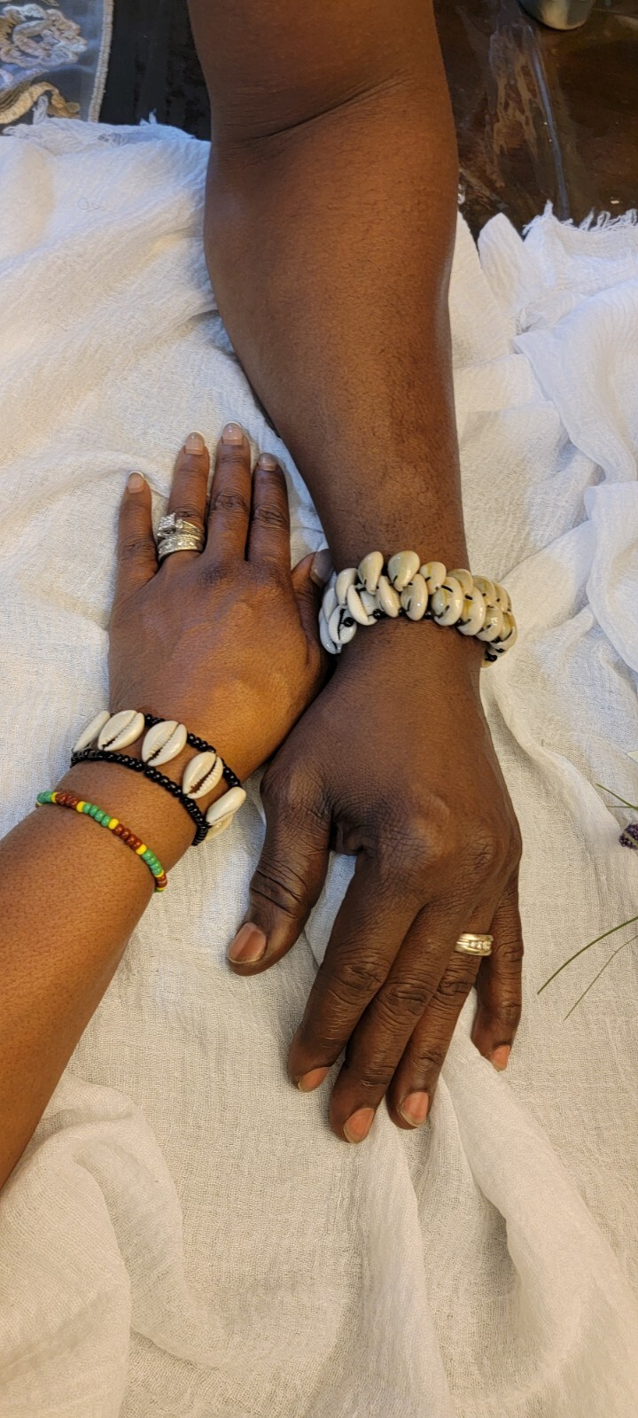 Double-Row Cowrie Shell Bracelet