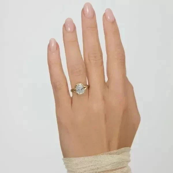 3Ct Cushion Cut Lab Created Diamond Women’s Wedding Ring 14K Yellow Gold Plated