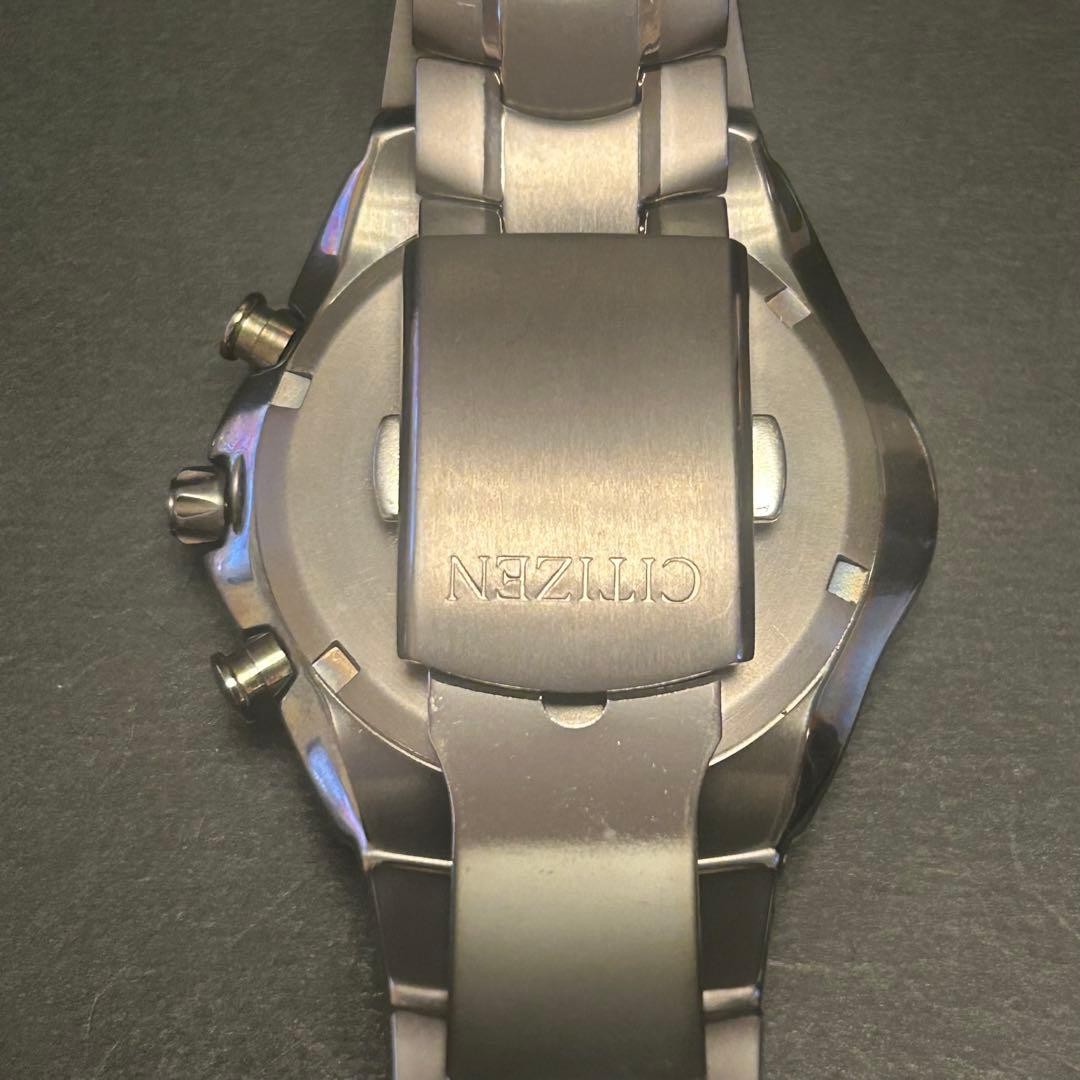CITIZEN H570-S030757 Eco-Drive Chronograph SIlver Black Used Japan