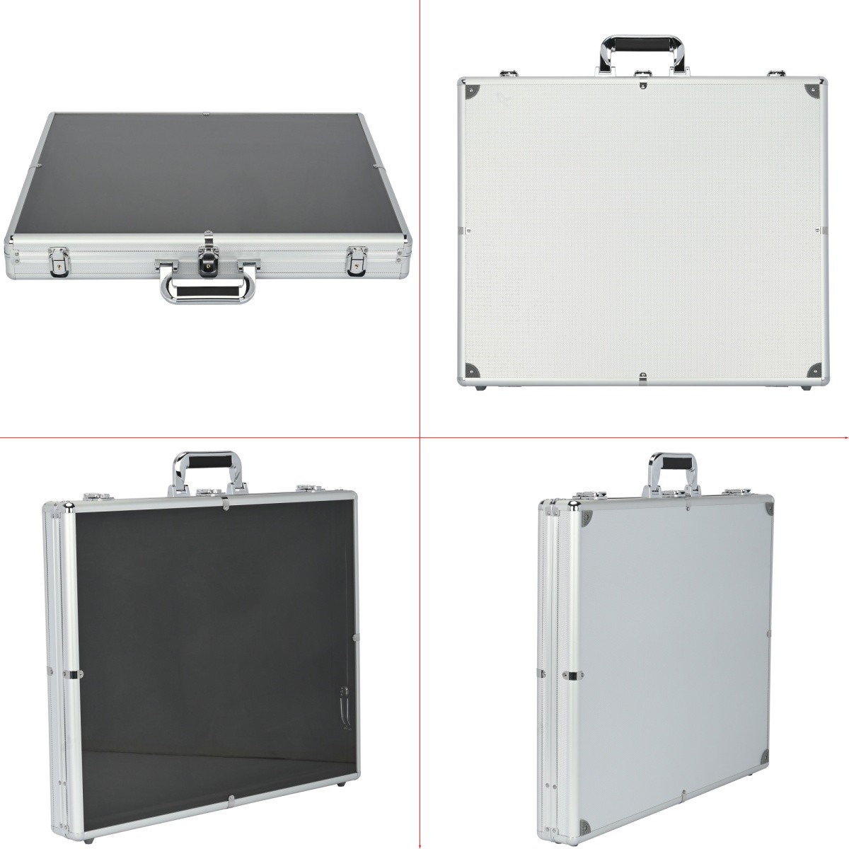 Locking Aluminum Display Case Showcase 24″ x 20″ Trade Show f Card Coin Jewelry