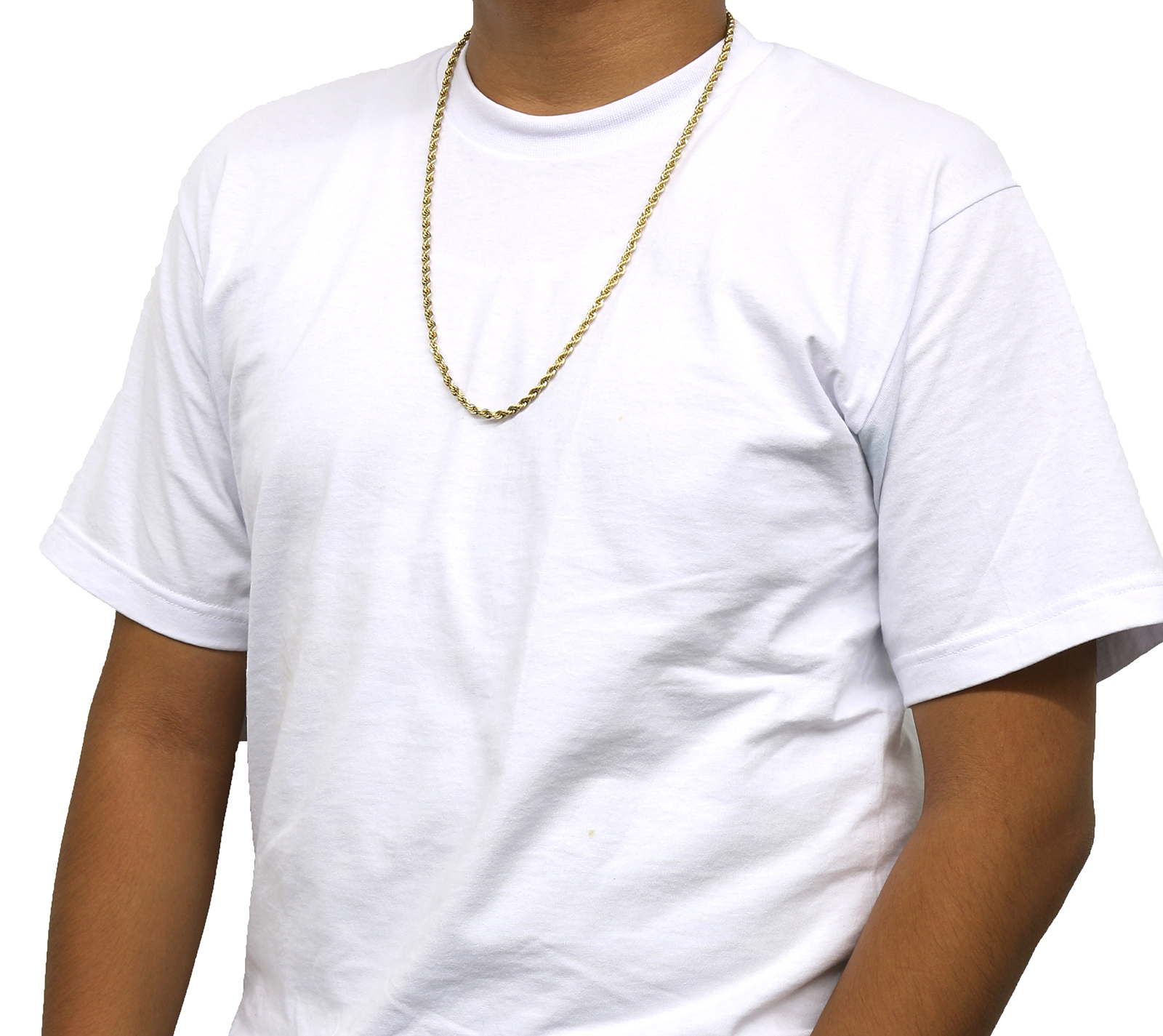 24K Gold Plated Stainless Steel Men Lady French Rope Chain Necklace 2-5mm 20-30″