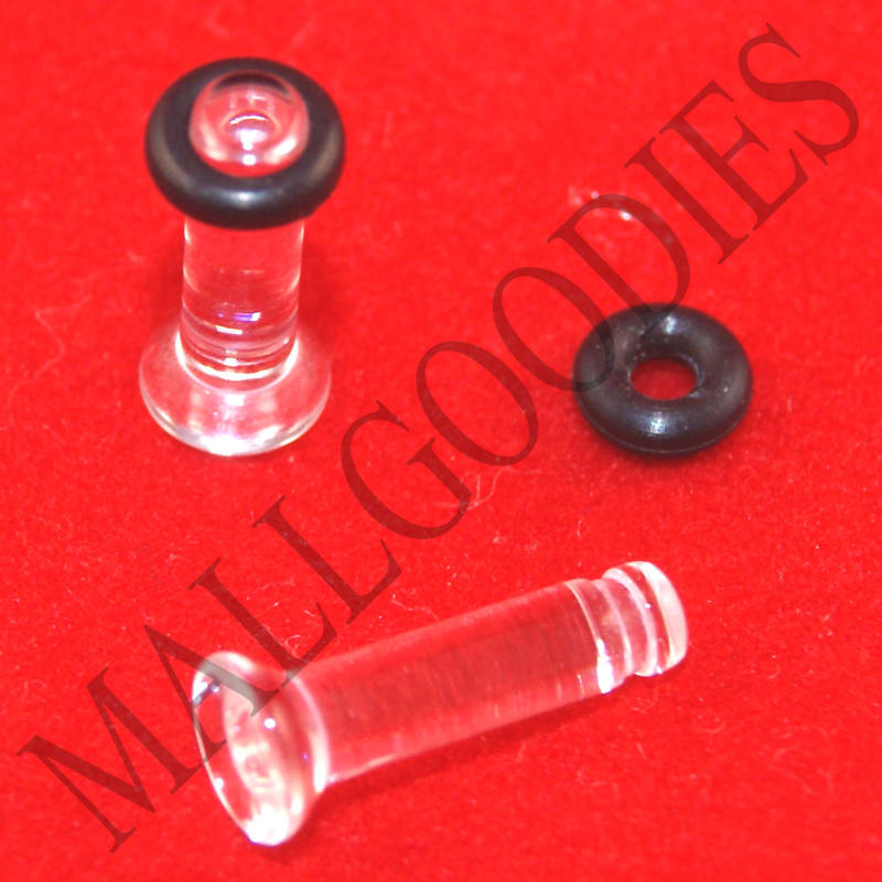 1326 Acrylic Single Flare Clear 8 Gauge 8G Plugs 3.2mm MallGoodies 1 Pair (2pcs)