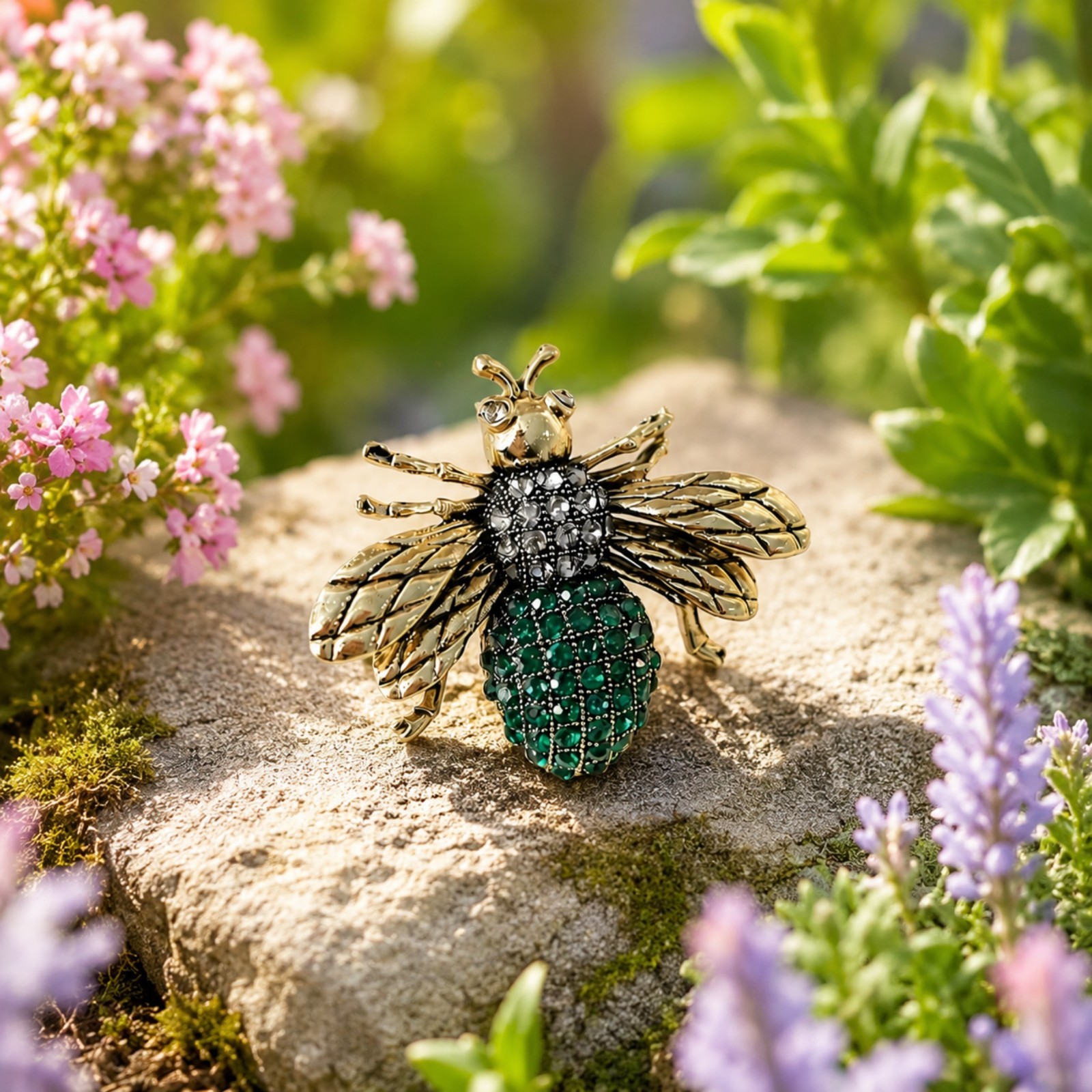 Bee Brooch Pin Crystal Style Insect Lapel Pin Vintage Fashion Jewelry Gift Pin