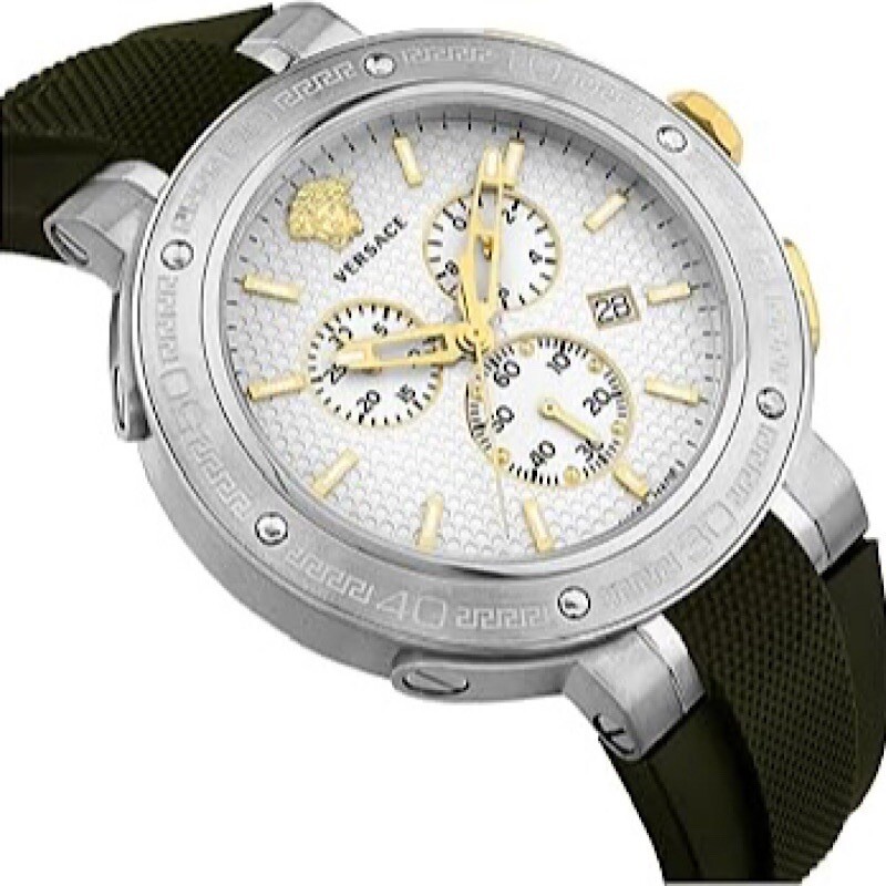 VERSACE WATCH STRAP, VE2H , BLACK RUBBER , TONGUE BUCKLE STRAP , VERSACE STRAP