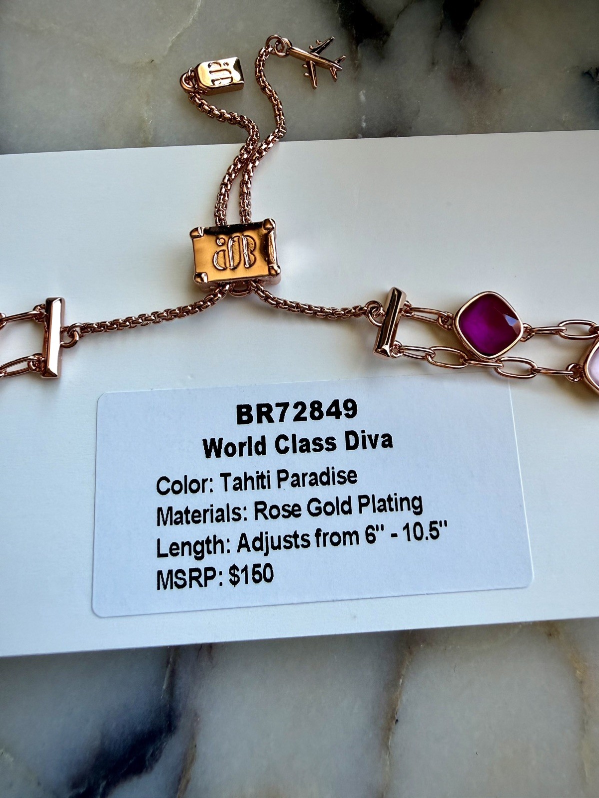 BP Jewel Candy World Class Diva Tahiti Paradise Rose Gold Bracele
