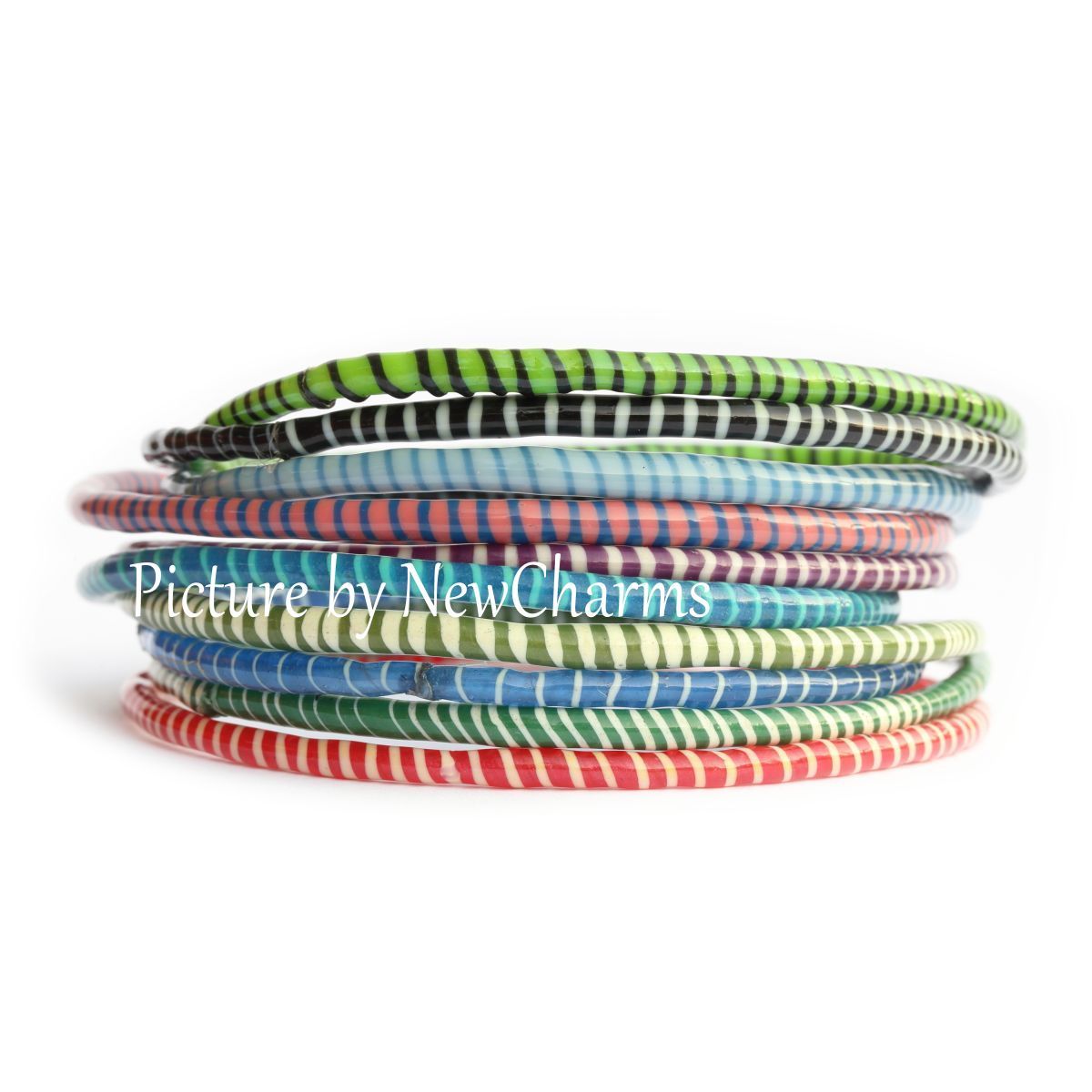 10 Recycled Flip Flop Bracelets Hand Made in Mali West Africa Fair Trade Sourced